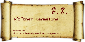 Hübner Karmelina névjegykártya